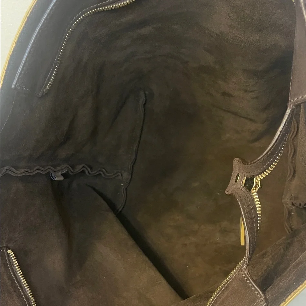 Kate Spade Suede Brown and Gold Tote EUC